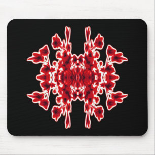 Zwart wit rood grafisch Abstract patroon Muismat