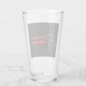 Zwart wit rood handschrift Monogram toevoegen Naam Glas (Achterkant)