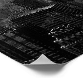 Zwart Wit Rood Kalligrafie New York City Poster (Hoek)