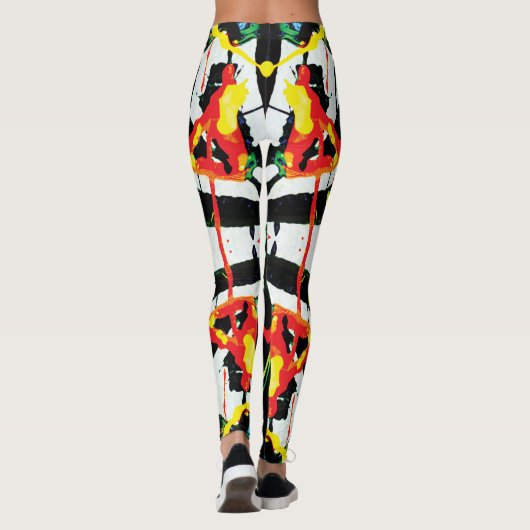Zwart, wit, rood Keversap Leggings (Achterkant)