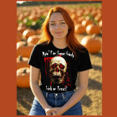 Zwart, wit & rood lachende schedel bloedige hallow t-shirt