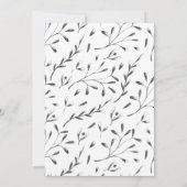 Zwart, wit rood met een witte florale bruiloft kaart (Achterkant)