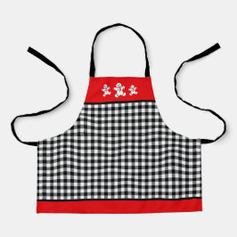 Zwart wit rood met speldenbrood schort