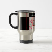 Zwart wit rood modern liefdeshart foto lijst reisbeker (Links)