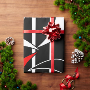 Zwart, wit, rood moderne kunst cadeaupapier