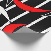 Zwart, wit, rood moderne kunst cadeaupapier (Hoek)