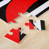 Zwart, wit, rood moderne kunst legpuzzel (Zijkant)