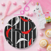 Zwart, wit, rood moderne kunst papieren bordje (Feest)