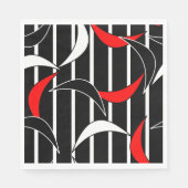 Zwart, wit, rood moderne kunst servet (Voorkant)