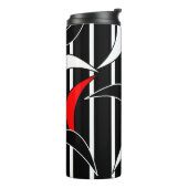 Zwart, wit, rood moderne kunst thermosbeker (Gedraaid links)