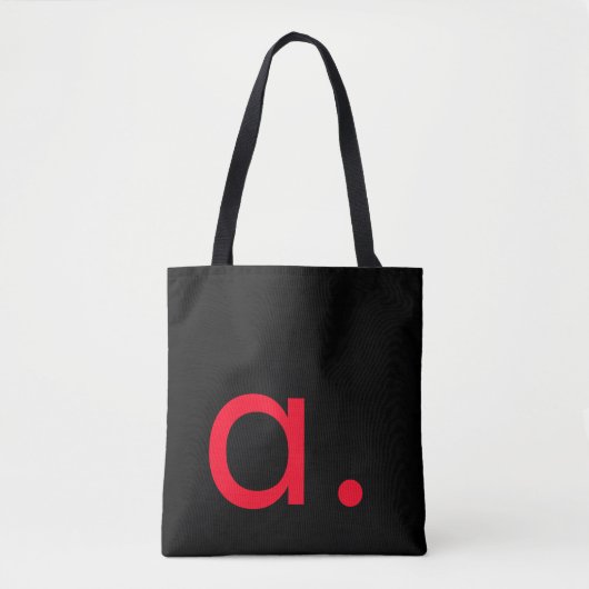 Zwart Wit Rood Monogram Initiaal Letter Modern Tote Bag (Voorkant)