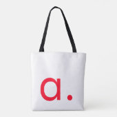 Zwart Wit Rood Monogram Initiaal Letter Modern Tote Bag (Achterkant)