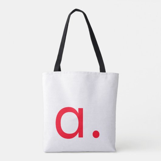 Zwart Wit Rood Monogram Initiaal Letter Modern Tote Bag (Achterkant)
