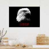 Zwart Wit Rood Motivatie Leiderschap Eagle Poster (Keuken)
