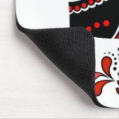 Zwart/wit/rood Noords Folk Dala paard/Friesian Muismat (Hoek)