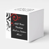 Zwart wit rood omgekeerd Zwirl Aangepast Bedankdoosjes (Voorkant Zijde)