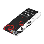 Zwart wit rood omgekeerd Zwirl Aangepast Case-Mate iPhone Case (Bodem)