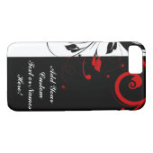 Zwart wit rood omgekeerd Zwirl Aangepast Case-Mate iPhone Case (Achterkant (Horizontaal))