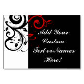 Zwart wit rood omgekeerd Zwirl Aangepast Kaart (Achterkant)