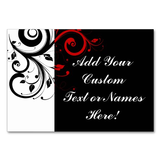 Zwart wit rood omgekeerd Zwirl Aangepast Kaart (Achterkant)