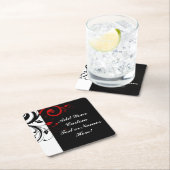 Zwart wit rood omgekeerd Zwirl Aangepast Kartonnen Onderzetters (Insitu)