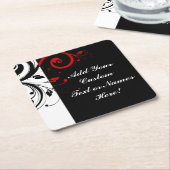 Zwart wit rood omgekeerd Zwirl Aangepast Kartonnen Onderzetters (Schuin)