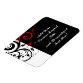 Zwart wit rood omgekeerd Zwirl Aangepast Magneet (Linkerzijde)