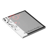 Zwart wit rood omgekeerd Zwirl Aangepast Notitieblok (Schuin)