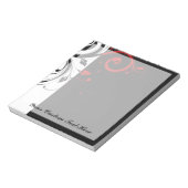 Zwart wit rood omgekeerd Zwirl Aangepast Notitieblok (Linkerzijde)