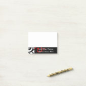 Zwart wit rood omgekeerd Zwirl Aangepast Post-it® Notes (Op bureau)