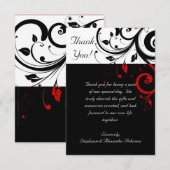 Zwart/wit/rood omgekeerde werveling bedankje Kaart (Voorkant / Achterkant)