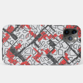 Zwart wit rood patroon Case-Mate iPhone case (Achterkant (horizontaal))