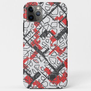 Zwart wit rood patroon Case-Mate iPhone case
