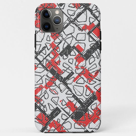 Zwart wit rood patroon Case-Mate iPhone case (Achterkant)