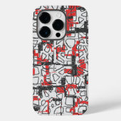 Zwart wit rood patroon Case-Mate iPhone case (Achterkant)