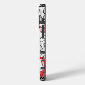 Zwart wit rood patroon Case-Mate iPhone case (Achterkant / Links)