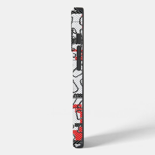 Zwart wit rood patroon Case-Mate iPhone case (Achterkant / Links)