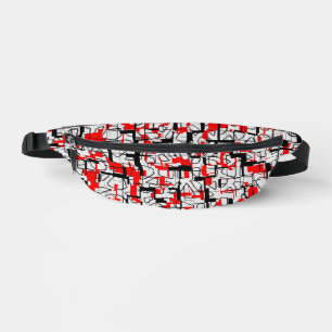 Zwart wit rood patroon heuptasje