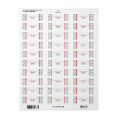 Zwart Wit & Rood Polka Dot Adres Label Sticker (Full Sheet)