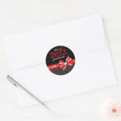 Zwart Wit Rood Polka Dot Afstuderen Seal Sticker (Envelop)