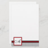 Zwart-wit, rood polks stippen Briefpapier (Voorkant / Achterkant)