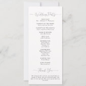 Zwart Wit Rood Poppies Elegant Bruiloft Programma (Achterkant)