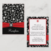 Zwart, wit, rood sneeuwvlokken behuizing Kaart (Voorkant / Achterkant)