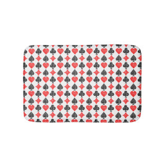 Zwart/Wit/Rood Spelen Kaart Alle Symbolen Lino Cut Badmat