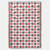 Zwart/Wit/Rood Spelen Kaart Alle Symbolen Lino Cut Deken (Voorkant Verticaal)