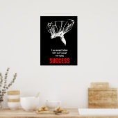 Zwart Wit Rood Succes Pop Art Basketbal Poster (Keuken)