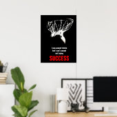 Zwart Wit Rood Succes Pop Art Basketbal Poster (Thuiskantoor)