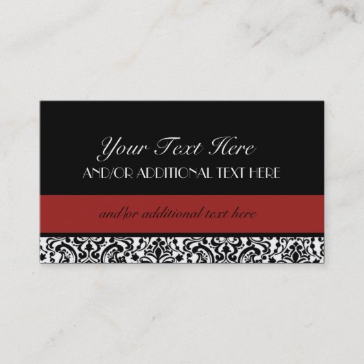 Zwart, wit, rood visitekaartje (Voorkant)