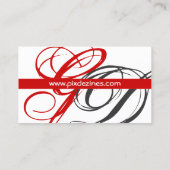 Zwart wit rood visitekaartje Monogram A tot Z (Achterkant)