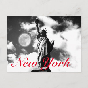 Zwart wit rood Vrijheidsbeeld New York City Briefkaart